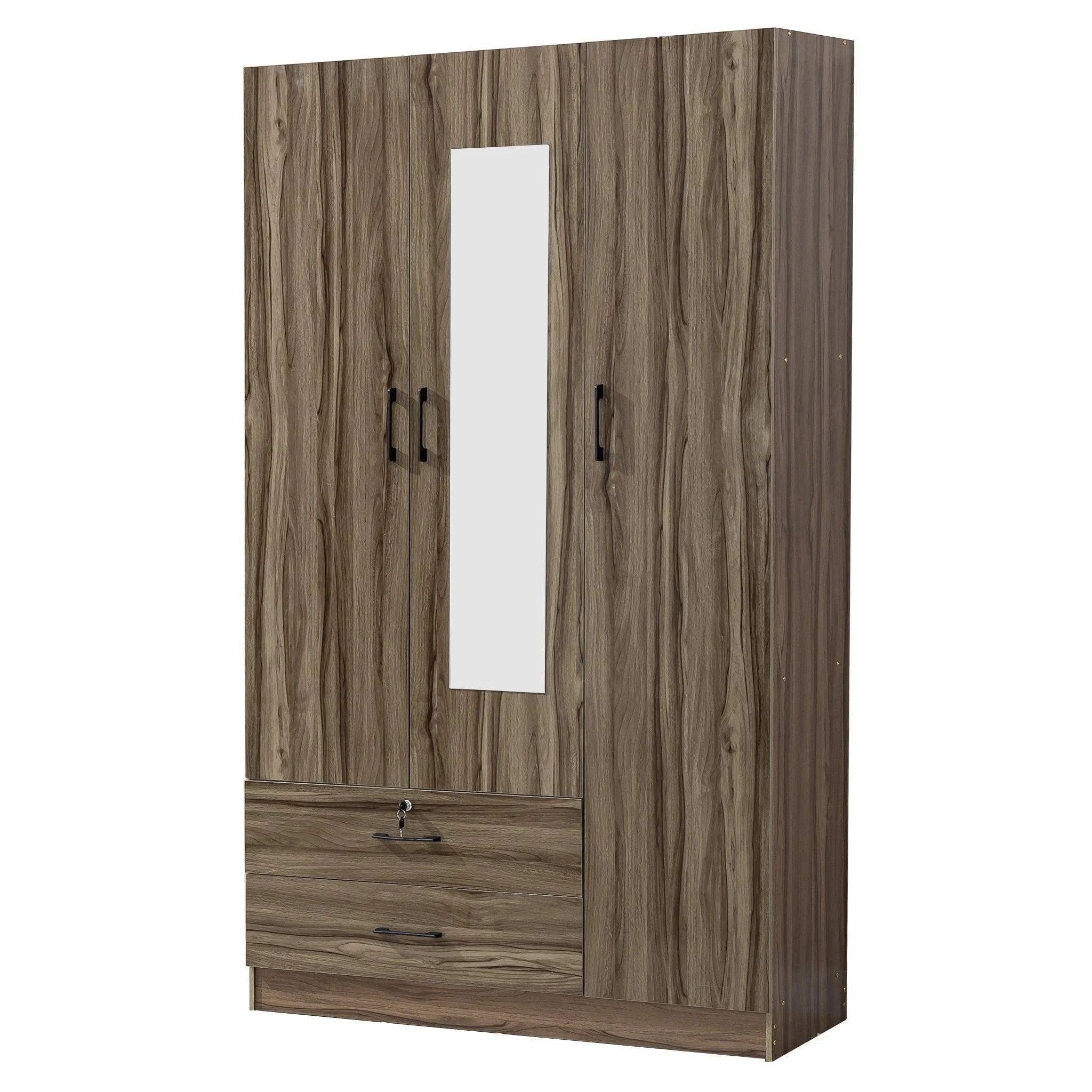 Wood Wardrobe with Mirror-WD-201